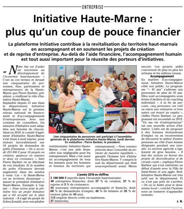 Initiative Haute Marne plus qu'un coup de pouce financier